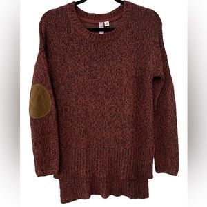 Alya - Francesca’s Terra Cotta Cable Knit Sweater w/ Elbow Patches
